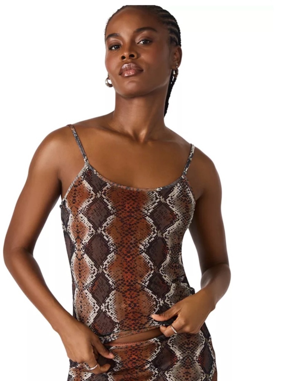 Steve Madden Brown Snake Print Cami